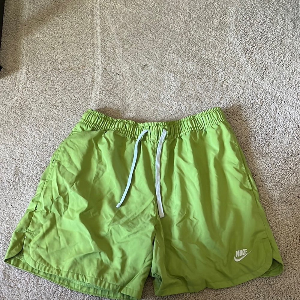 Green Nike woven shorts